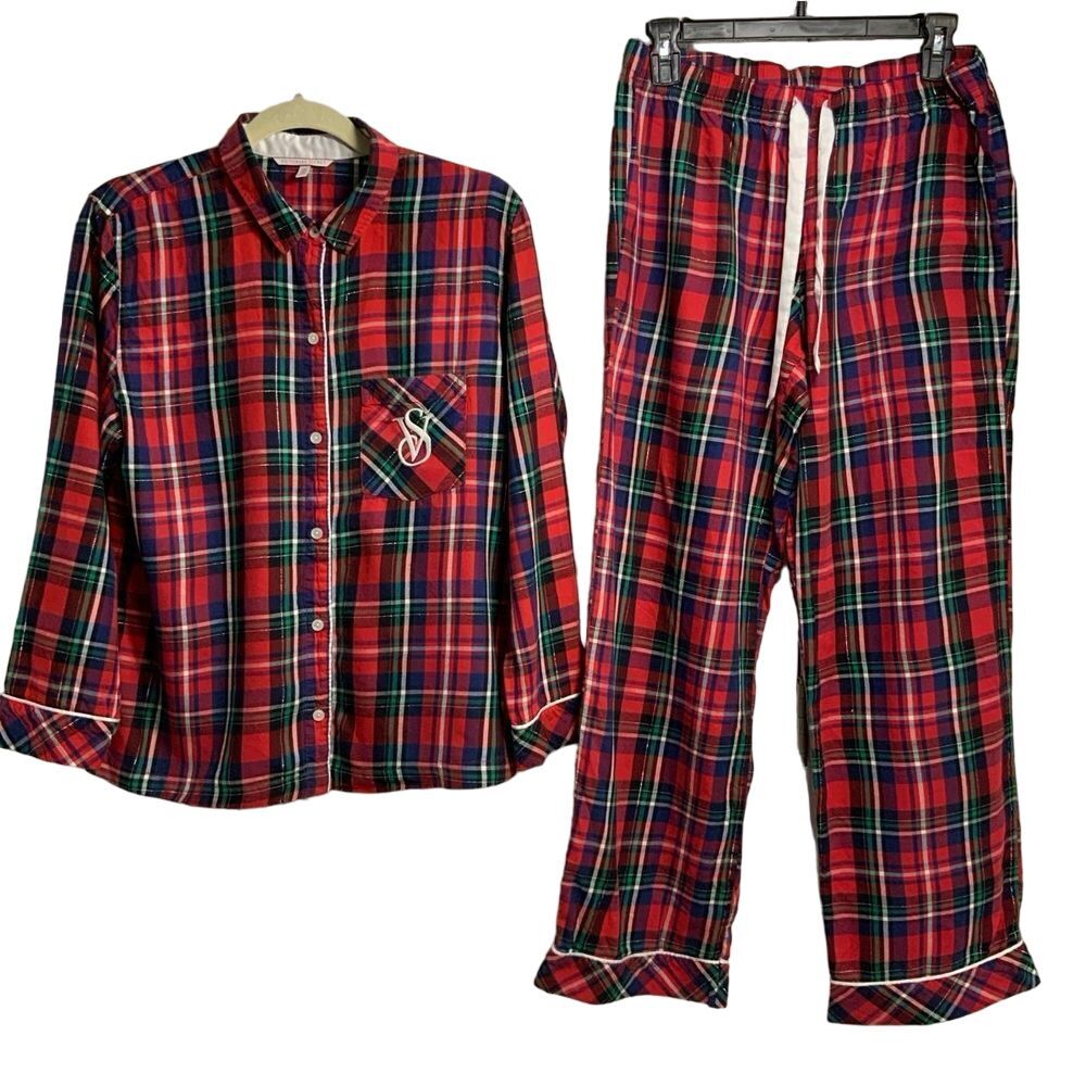 Victoria Secret Plaid Pajama Set size Small